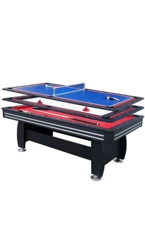 Black 7ft multi games - black, 3-in-1